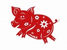 Pig zodiac. Happy Chinese new year 2019 the year of pig concept. Paper ...