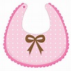 a pink bib with a brown bow on it