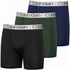 Calvin Klein Mens 3 Pack Chromatic Microfiber Boxer Briefs (Blue/Green ...