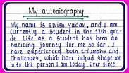 My autobiography in english class 11 | My autobiography in English ...