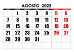 Calendario Agosto 2023 Para Imprimir - IMAGESEE