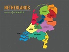 Mapa Da Divisão Administrativa Dos Países Baixos - Baixar Vector
