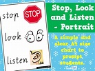 Stop, Look and Listen - Portrait - Printable Behaviour Management ...