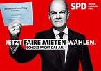SPD Plakat Bundestagswahl 2021 – Faire Mieten – Design Tagebuch