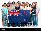 group of people holding Australian flag Stock Photo - Alamy