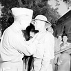 Admiral Halsey Presenting 3 Star Insignia To Lt. General Millard Harmon ...