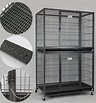 Homey Pet 2 Tier Dog Cage with Wheels and Trays, 37"L x 25"W x 59"H ...