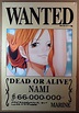 Wanted Dead or Alive NAMI Marine Anime Poster One Piece Manga - Etsy