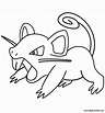 Rattata - Coloring Page (Pokemon)