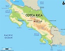 Road Map of Costa Rica and Costa Rica Road Maps | Costa rica map, Costa ...