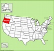 Oregon location on the U.S. Map