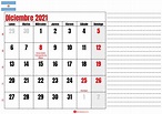 Calendario Diciembre 2021 Argentina Para Imprimir