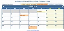 Calendario Enero 2021 para imprimir - Chile