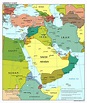 Mapa a gran escala política del Oriente Medio con las principales ...