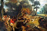 Eugene Delacroix - The Boar Hunt (after Rubens), 1839 at Neue ...