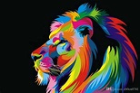 Colorful Lion Painting at PaintingValley.com | Explore collection of ...