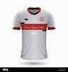 Camiseta de fútbol realista Stuttgart 2022, plantilla de camiseta para ...