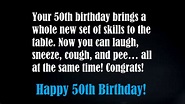 Funny 50th Birthday Wishes - 52 Humor Messages, Quotes, Sayings on Birthday