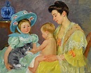 Children Playing with a Cat, 1908 Painting by Mary Cassatt - Pixels