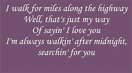 Patsy Cline Walking After Midnight Lyrics - YouTube