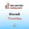 Giovedì – Thursday – Menu San Servolo