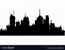 Silhouette city buildings skyscraper town Vector Image