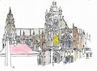 Prague St. Vitus Cathedral Urban Sketching, Prague, Cologne Cathedral ...