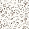 Premium Vector | Nuts seamless pattern in hand drawn