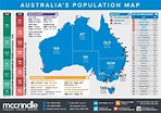 Australian population map showing states and major cities Perth ...