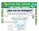 Que son las Analogias para Tercero de Primaria - Fichas para Imprimir