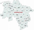 Deutschlandkarte Niedersachsen mit Landkreisen