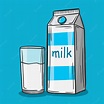 Dibujo a mano. leche. estilo de dibujo producto natural. | Vector Premium