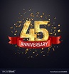 45 years anniversary logo template on dark Vector Image