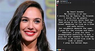 Hollywood actress Gal Gadot sends support for Israel, prays for peace