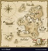 Treasure island map in hand drawn style Royalty Free Vector | Treasure ...