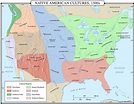Native American Cultures 1500s Map | Mapszu.com.com