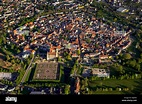 Aerial view, view of the town of Güstrow with Schloss Güstrow Castle ...