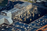 Luftaufnahme Aachen - Brand- Ruine der Gebäude und Hallen des ...