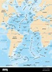 Mapa vectorial detallado del Océano Atlántico Imagen Vector de stock ...