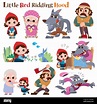 Vector Illustration of Cartoon characters Little Red Riding Hood fairy ...