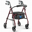 Medline Steel Rollator Walker, Folding Rolling Walker, 6" Wheels, 350lb ...