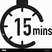 15 minutes timer, stopwatch or countdown icon. Time measure. Chronometr ...