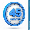 Blue 45 Minutes on White Background. 45 Min Logo. 3d Illustration ...