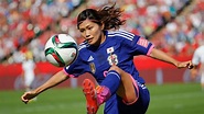 Nahomi Kawasumi of Japan controls the ball (With images) | Fifa women's world cup, Women's world ...