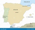 Vector Political Map of the Iberian Peninsula. Countries and Their ...
