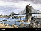 New York Brooklyn Bridge 1883 Stockfotos & New York Brooklyn Bridge ...