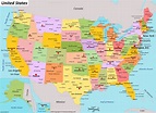 USA Map | Maps of United States of America With States, State Capitals And Cities (USA, U.S.)