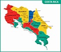 Costa Rica Map of Regions and Provinces - OrangeSmile.com