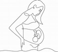 silueta de una mujer embarazada con un bebé en el vientre, arte de la ...
