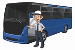 Cartoon Bus Driver Vector Clipart Graphic - FriendlyStock